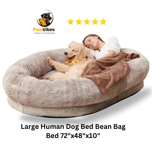 Large Bean Bag Dog Bed for Families and Pets, 72" x 48" x 10" (Brown)