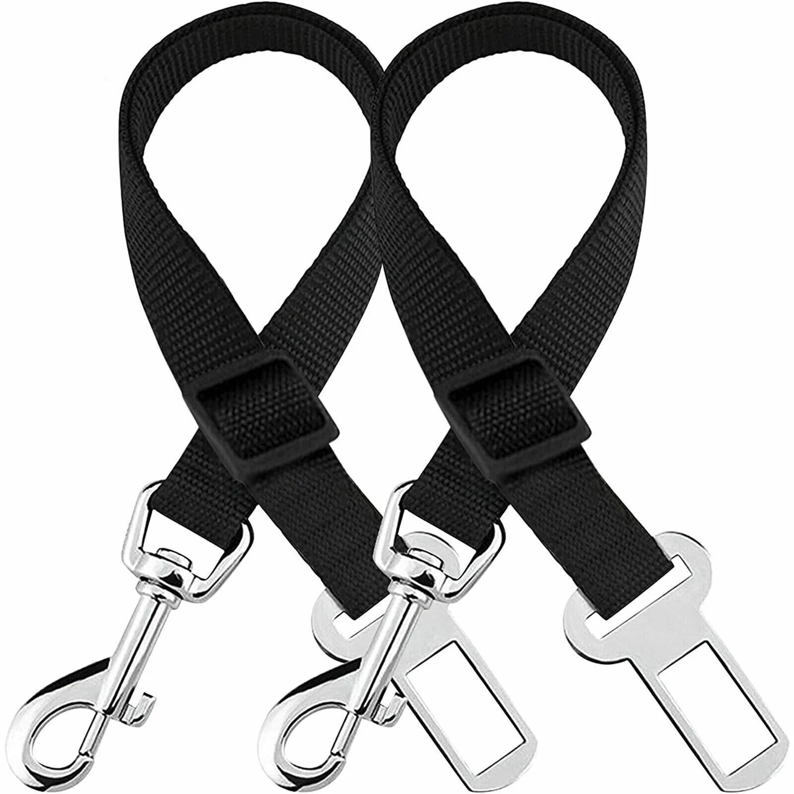 2-Pack Adjustable Safety Seatbelt Harness for Cats and Dogs in Vehicles