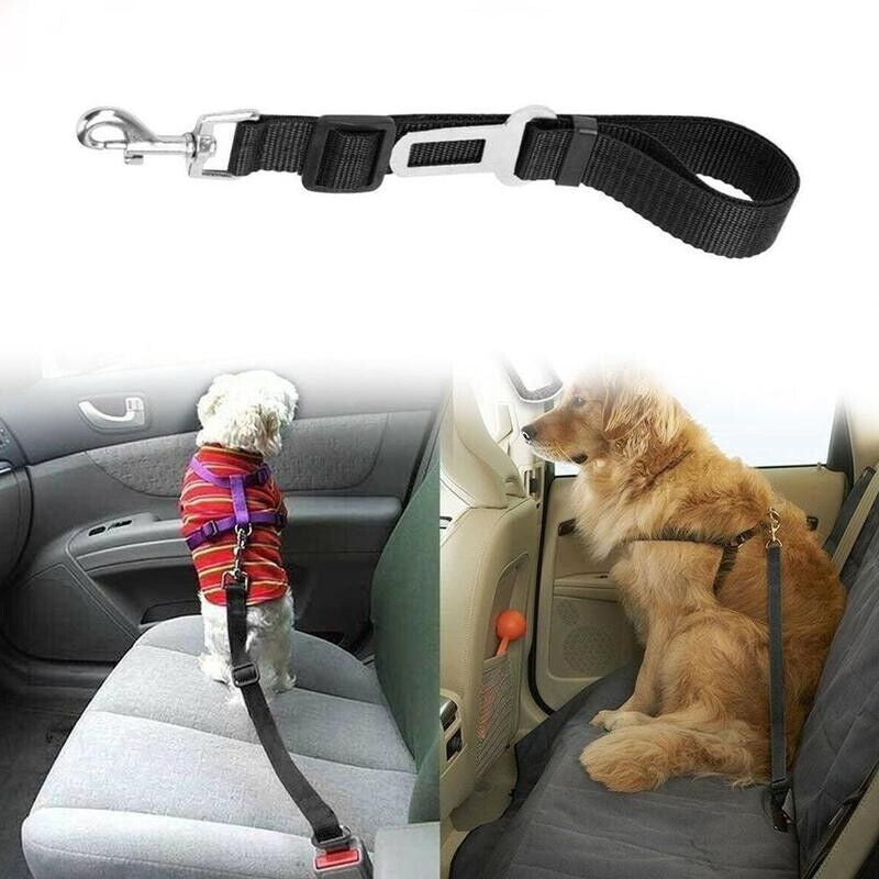 2-Pack Adjustable Safety Seatbelt Harness for Cats and Dogs in Vehicles