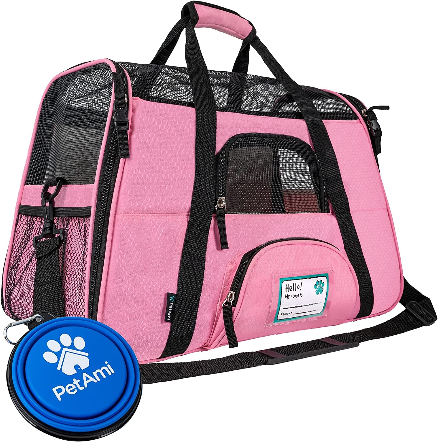 Airline-Approved Soft-Sided Pet Carrier for Cats and Small Dogs, Ventilated Travel Bag for Kittens and Puppies, Large Pink