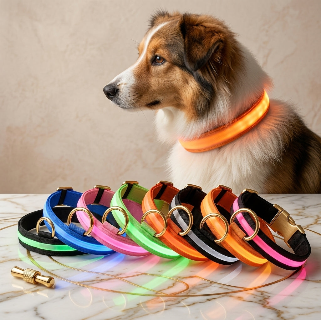 LED Safety Dog Leash Collar